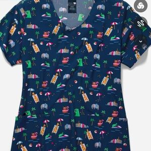 Colorful Animal Print Scrub Top Zoe+Chloe wonder wink plus size scrub top